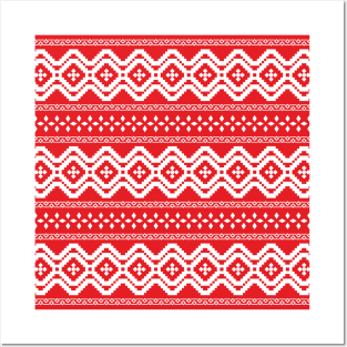 Sweater print,Geometric Christmas background Posters and Art